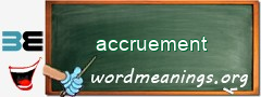 WordMeaning blackboard for accruement